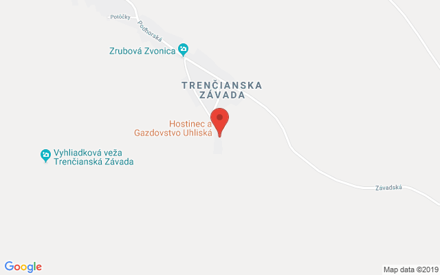 Google map: Hostinec a Gazdovstvo Uhliská